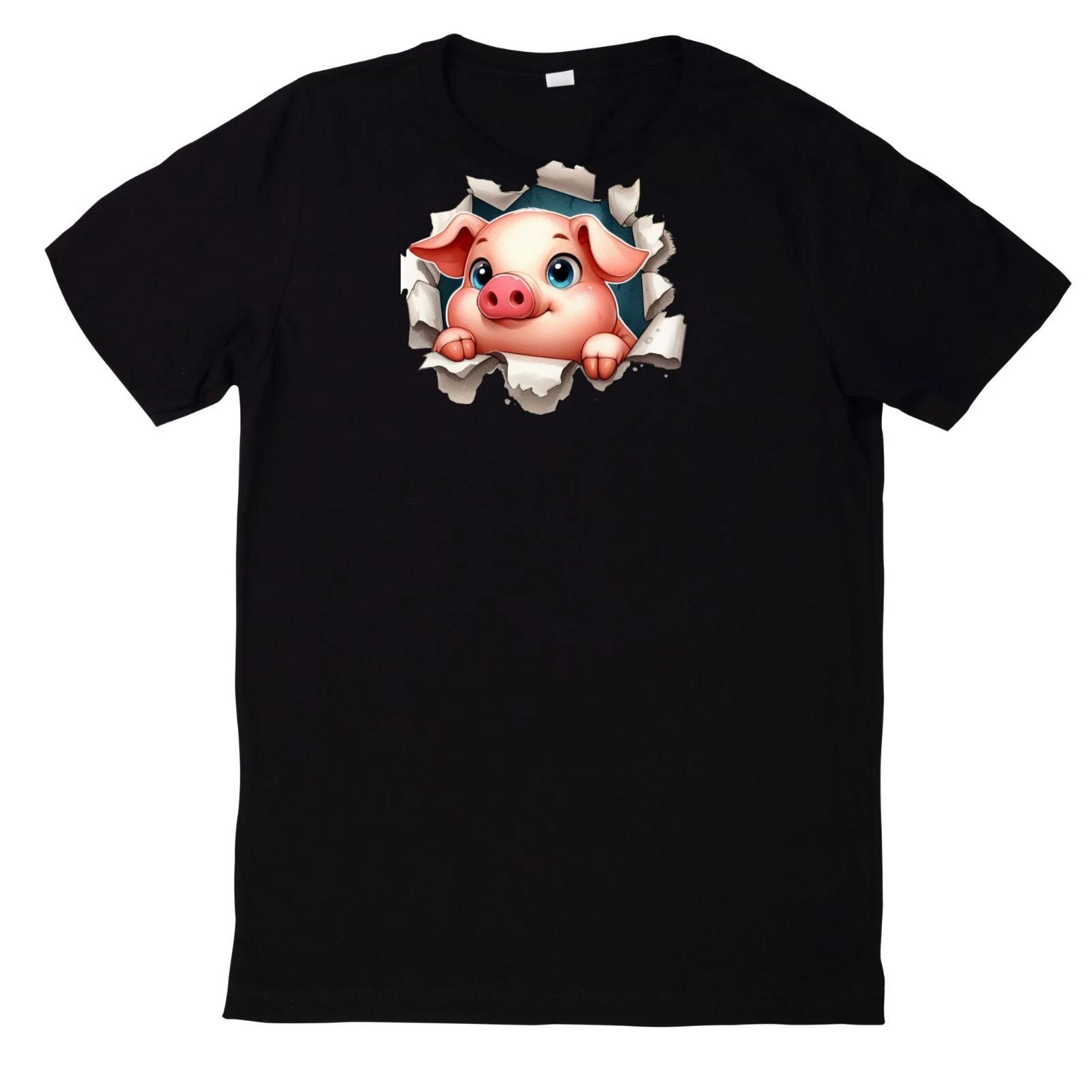 T-Shirt Niedliche Tiere gucken Motiv Baumwolle XXL