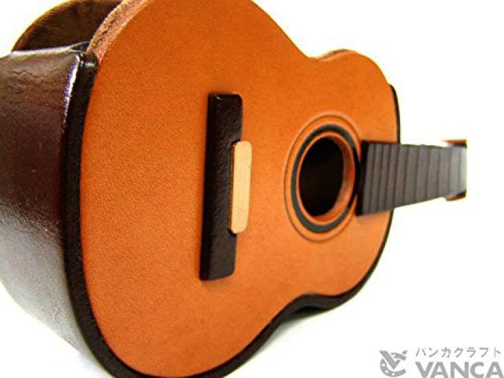 Genuine Leather Guitar Glasses Stand in Handmade by [VANCA] [Made Japan, Artisans]