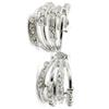 Les Trésors De Lily [I3900] - Silver Half Hoop Earrings 'Goddess' White