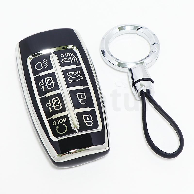 Auto Keyless Soft Tpu Car Key Case For Hyundai Gv80 Gv90 G70 G80 G90 Gv70 For Genesis Shell Fob Cover Keychain Accessories