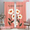 2pcs 2D Flat Printing Drapes Floral 0 Polyester Fabric Without Electricity Festive Wall Decor Perfect for Spring Holidays