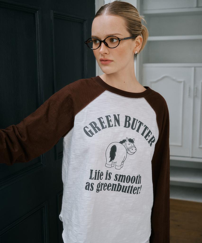GREENBUTTER Slub Raglan Tee (Chocolate)