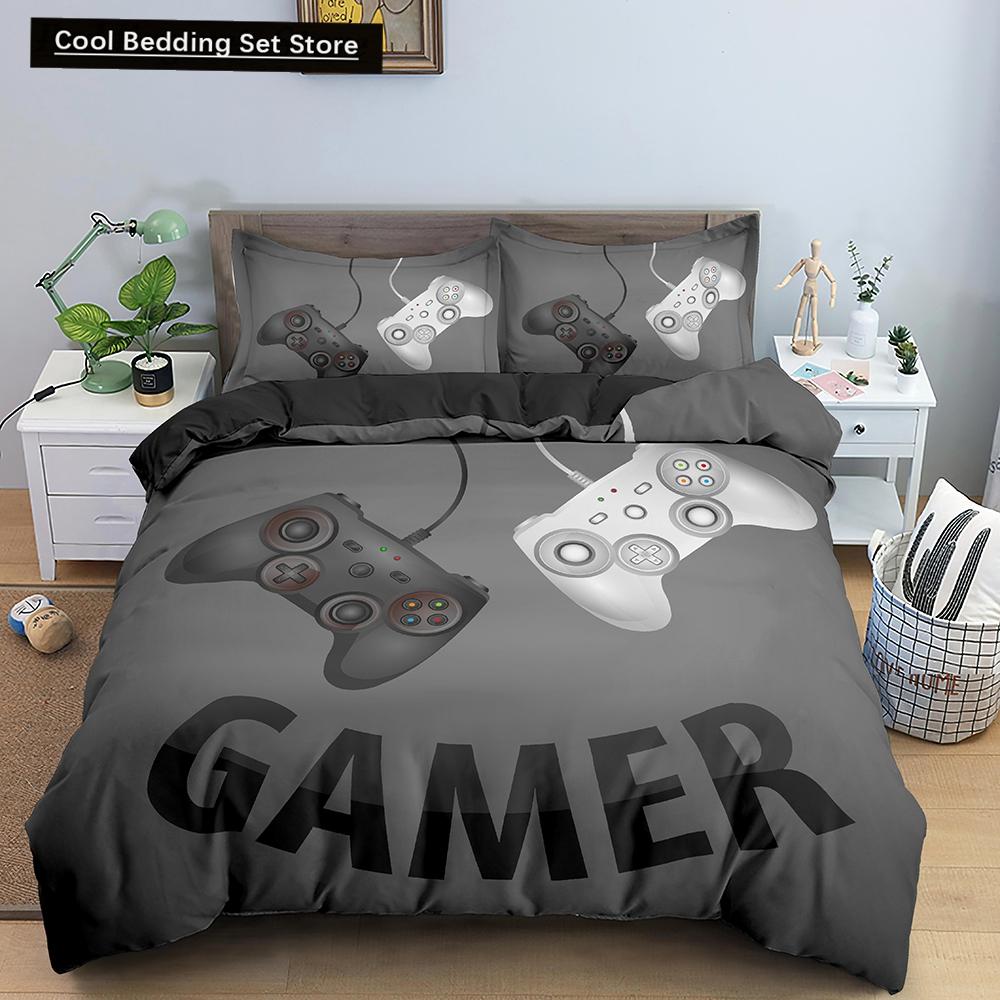 Game Bedding Set Soft Duvet Cover Set Comforter Bedding Quilt Cover with Pillowcase Kid Bedding Set 2/3pcs Polyester Quilt Cover