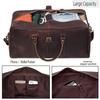 Personalized Leather Duffel Bag: Handmade Mens Weekender Travel Bag