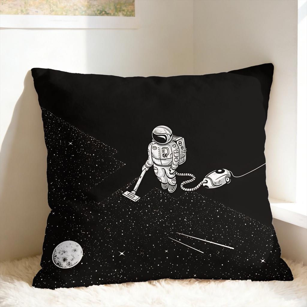 Astronaut & Rocket & Planets Pillow Cover Novelty Pillow Case For Living Room Sofa Comfy Pillowcases Birthday Present
