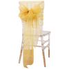 Sheer Organza Chair Sashes 275cm Wedding Chair Bows Back Veil Chair Cover Sashes for Bridal Shower Party Banquet Event 10Pcs Set