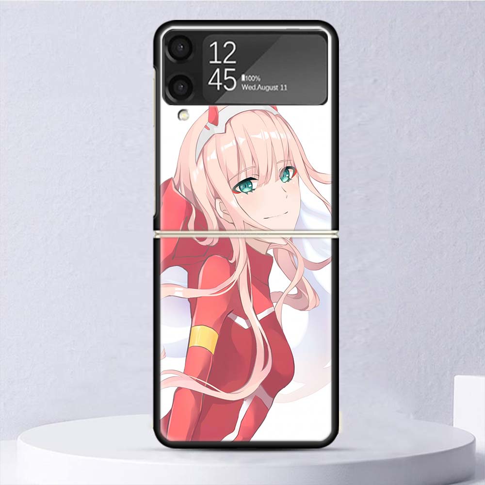 Zero Two Darling In The Franxx 02 Shockproof Case For Samsung Galaxy Z Flip 7 6 5 4 3 5G Phone Cover Z Flip3 Flip4 Flip5 Flip6 F
