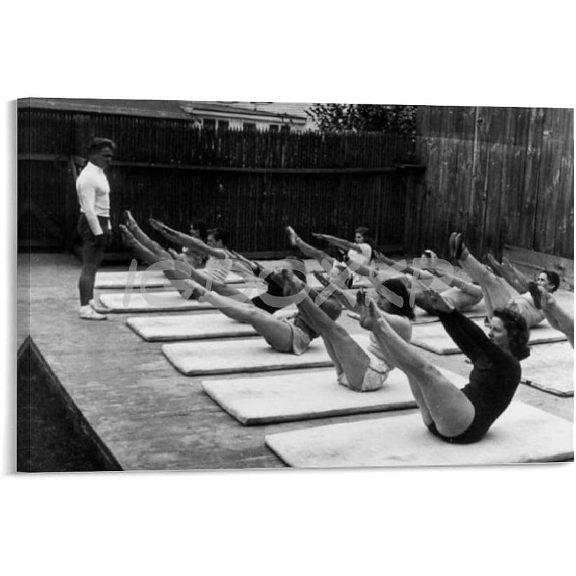 TOYOCC Joseph Pilates Body Basics Black And White Portrait Art Poster Canvas Poster Wall Art Decor Print Picture Paintings for Living Room Bedroom 12L  x 8W