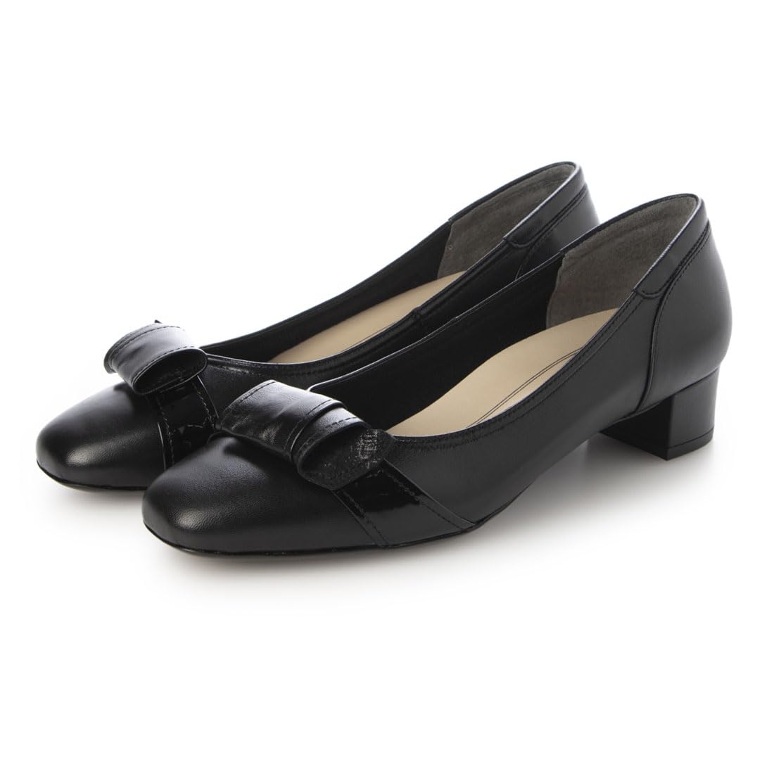 

[Liz Lafine] [3E] Square Toe Motif Pumps