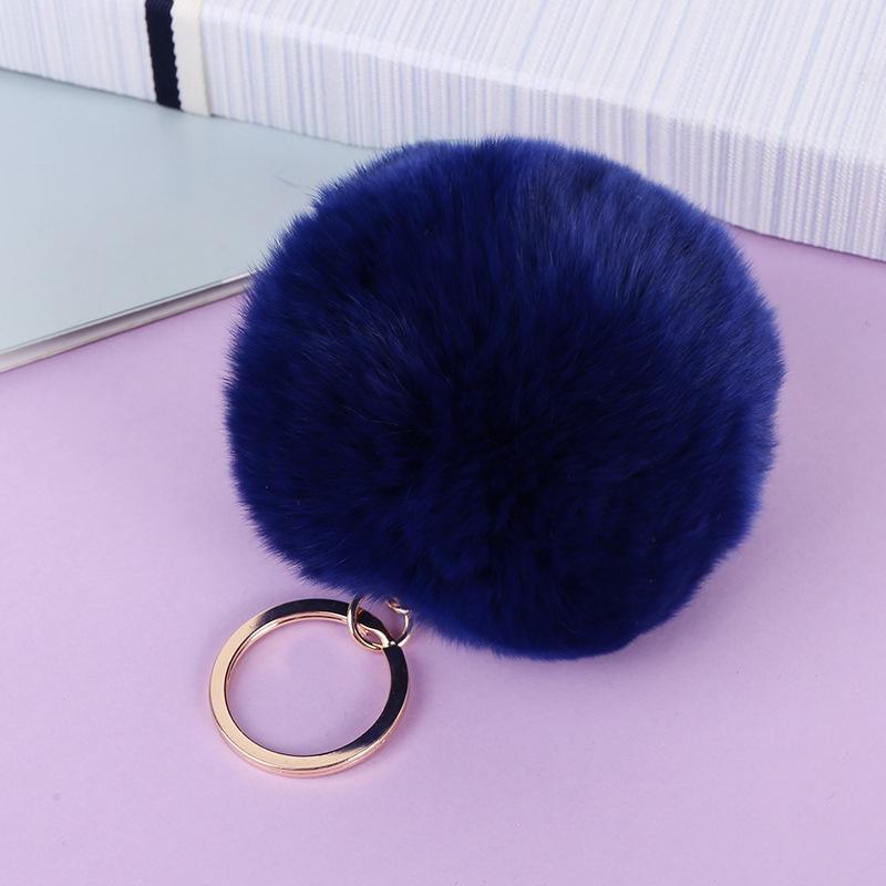 Creative Imitation Rex Rabbit Fur Ball Keychain - Plush Bag and Car Pendant Gift