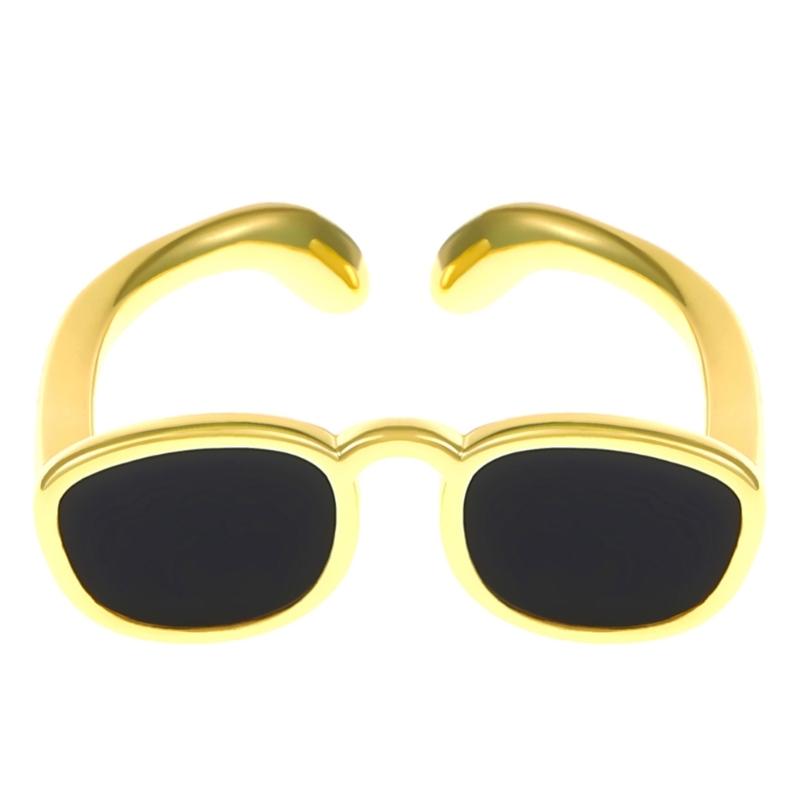 Смешные Очки Кольцо Мода Креативное Регулируемое Открытое Указательный Палец Медные Аксессуары Милые Парные Украшения