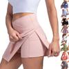 Sportkort kjol för kvinnor, yogashorts, kjolbyxor, tenniskjol, yogakjol med hög midja utomhus