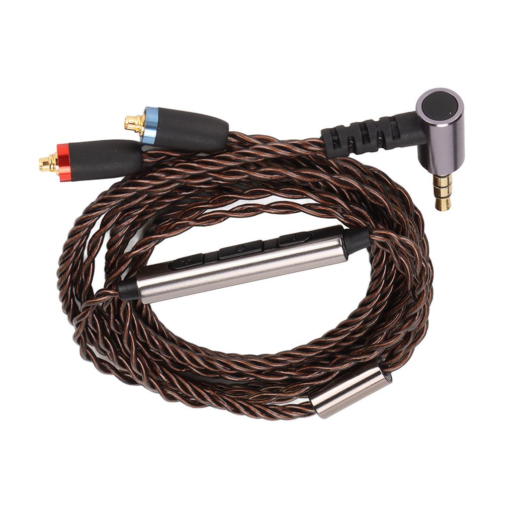 Headphone Cable Silver Plated Copper Wire High Resolution MMCX 3.5mm Headphone Cable with Volume Microphone Control