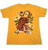 Tiger Floral Print Graphic T-Shirt Vintage Style Casual Crew Neck Top Gold Unisex T-Shirt