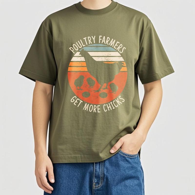 Solid Color Boys Short Sleeve Tshirt Daily Wear Poultry Farmers Get More Chicks Comfort Unisex Tees Summer Teeshirt Male Tops
