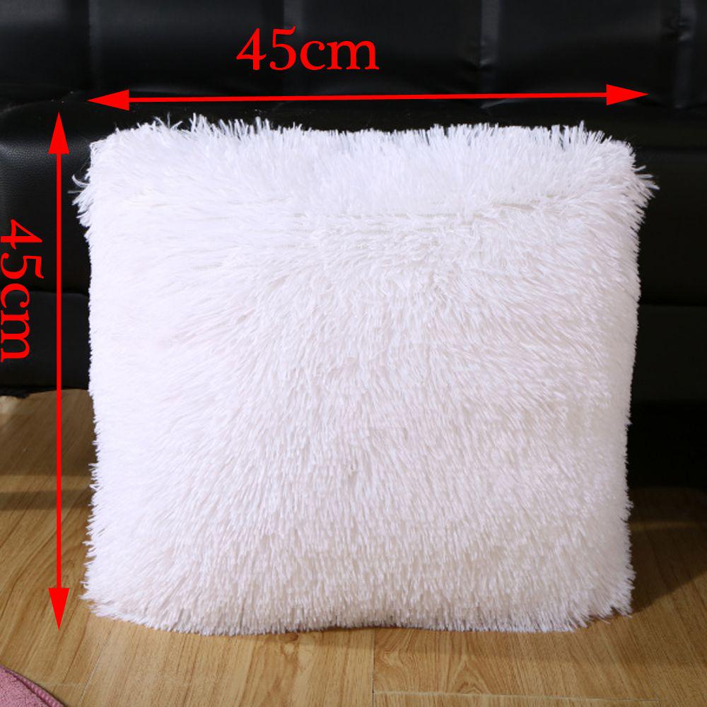 18" Soft Home Decor Waist Fur  Cushion Cover Winter Warm Throw Pillow Cases
