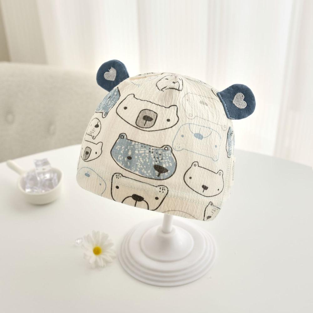 

Хлопковая шапочка для новорожденного 0-3 месяца, шапка-тюрбан, ветрозащитная шапочка из муслина без косточек, защита Style2