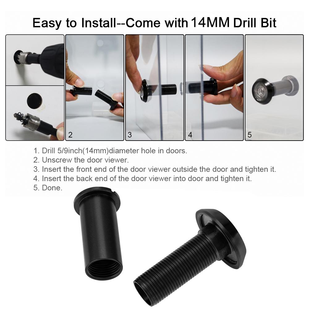 Alamă Masivă 2 buc 14mm Vizor Ușă 180 Grade Unghi Larg Lentilă Sticlă Optică HD Greu Securitate Intimitate Universal