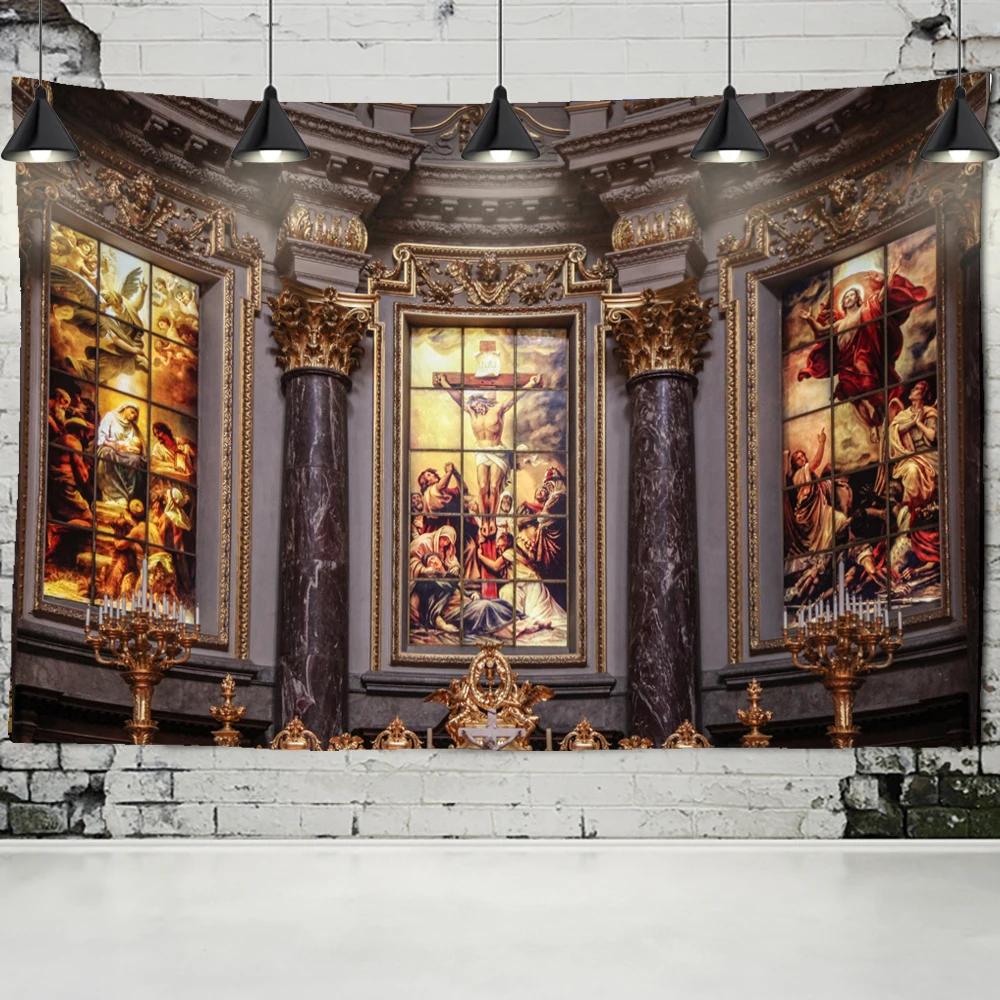 European Faith Christianity Classical God Jesus Christ Tapestry Wall Hanging Blanket Home Decoration Christian Products