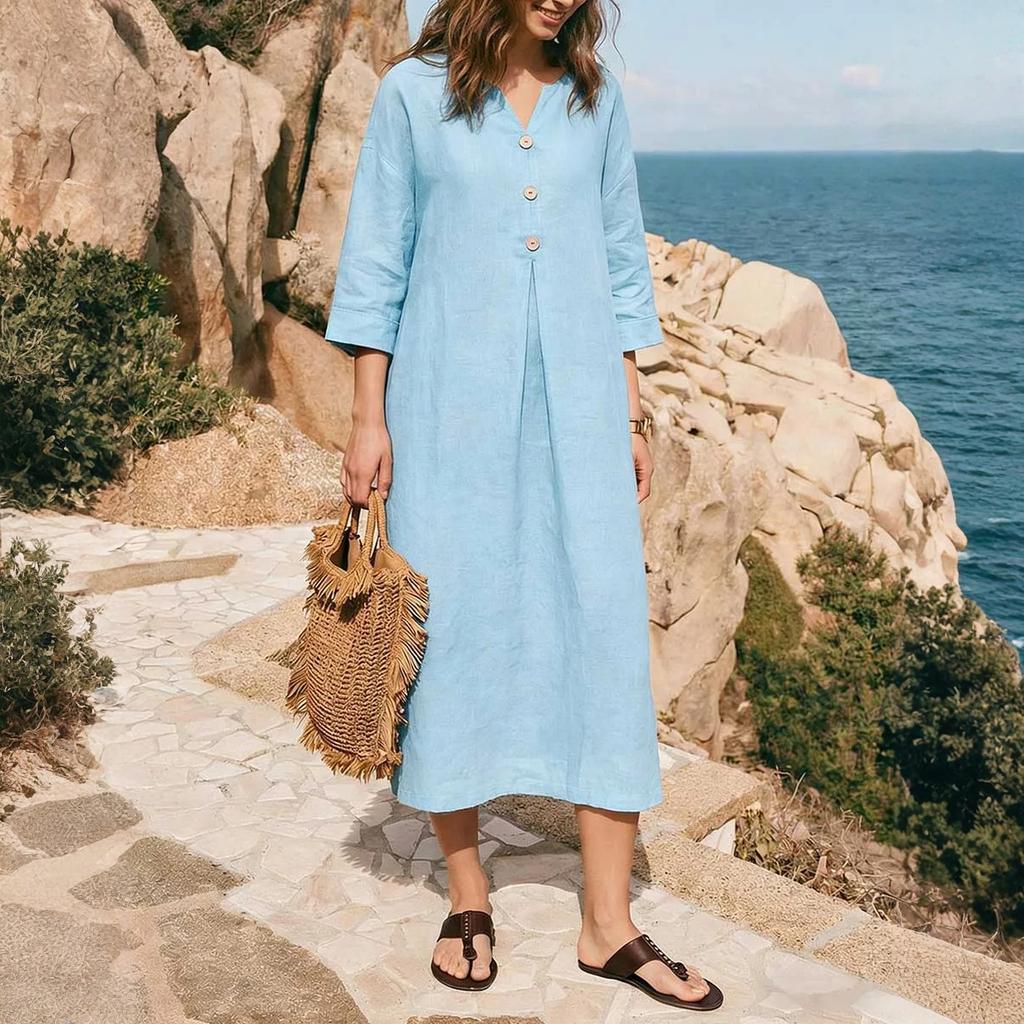 Rochie casual de damă la modă, cu croială largă - Culoare