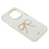 For iPhone 16 Pro Case Gold Bow Epoxy Design TPU+PC Phone Back Cover