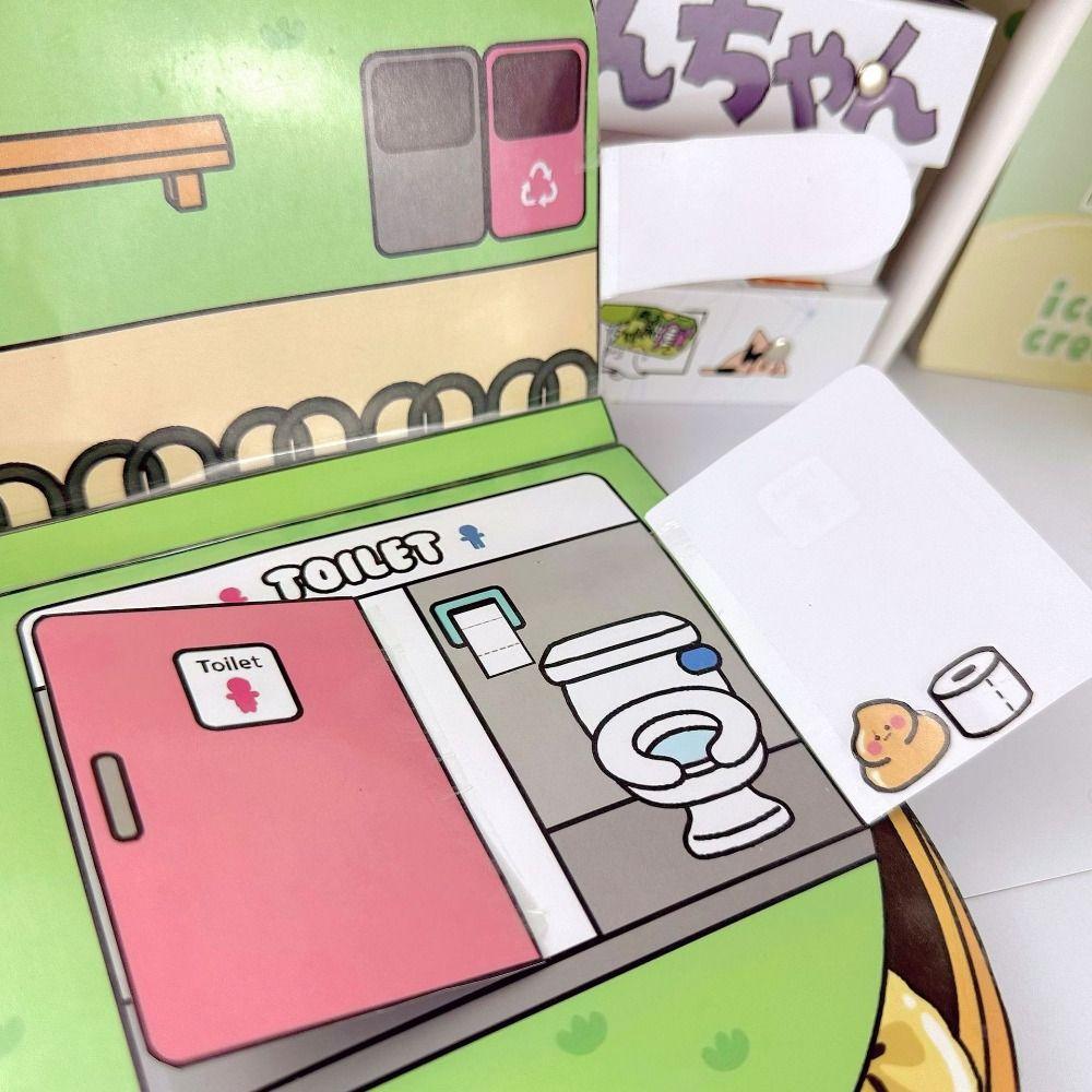 Homemade Nail Shop Quiet Book Sticker Book Waffle Knead Quiet Book 3D   DIY