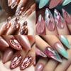 Luxury Diamond Almond Press On False Nail Tips Classic Trapezoidal Full Cover Soft Fake Nails Extension DIY Manicure Salon Tools