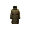 Li Ning Long Hooded Down Jacket With Back Print Men Outerwear Army-Green AYMQ161-2