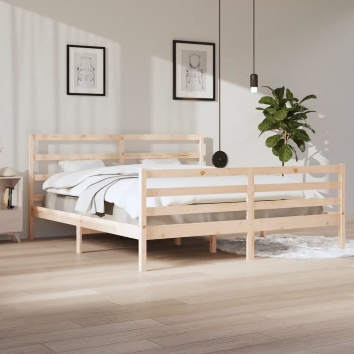 VidaXL Cadre de lit Bois de pin massif 200x200 cm 3105026