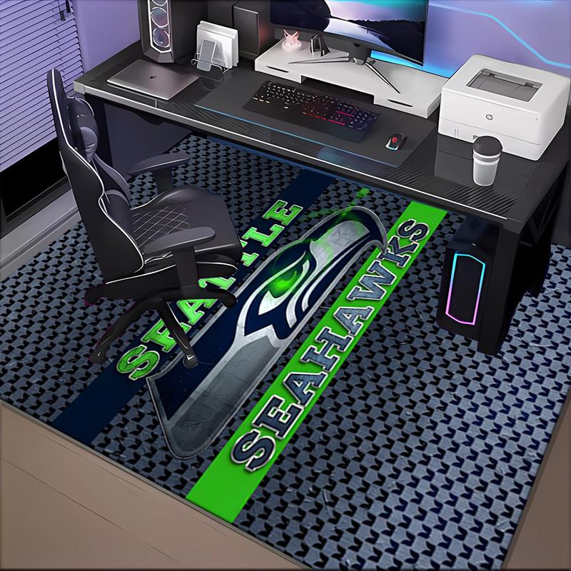 Seahawks Team Spirit Rug Game Carpet, Floor Mat for Bedroom Living Room Entryway Rug, Home Decor Idea Gift for Christmas birthday