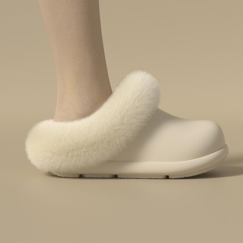 Waterproof cotton slippers autumn and winter 2025 new home warm comfortable thick bottom non-slip plush removable slippers