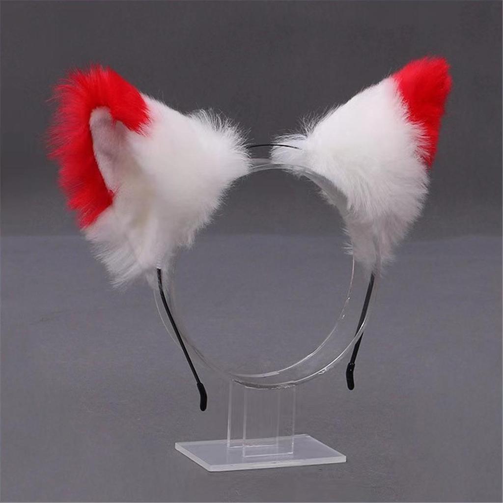 Diadema y pinzas con orejas de animales: Gato, zorro, perro lobo con cascabeles: accesorios para el cabello de cosplay para mujeres.