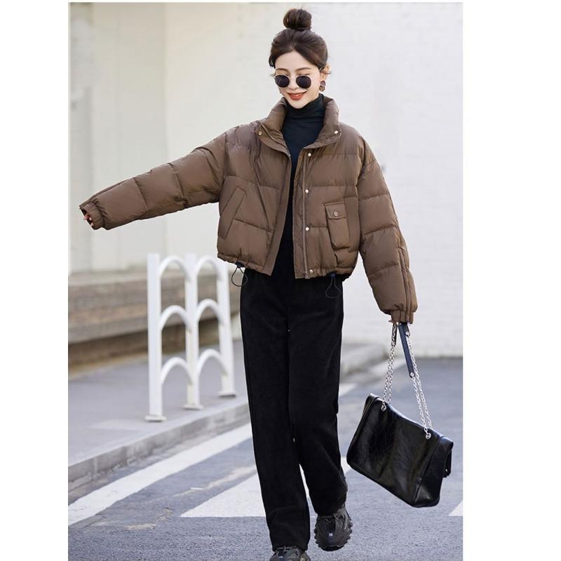 Warme und stilvolle kurze Daunenbaumwolljacke mit Brotmantel und Verdickungsdesign für den Winter