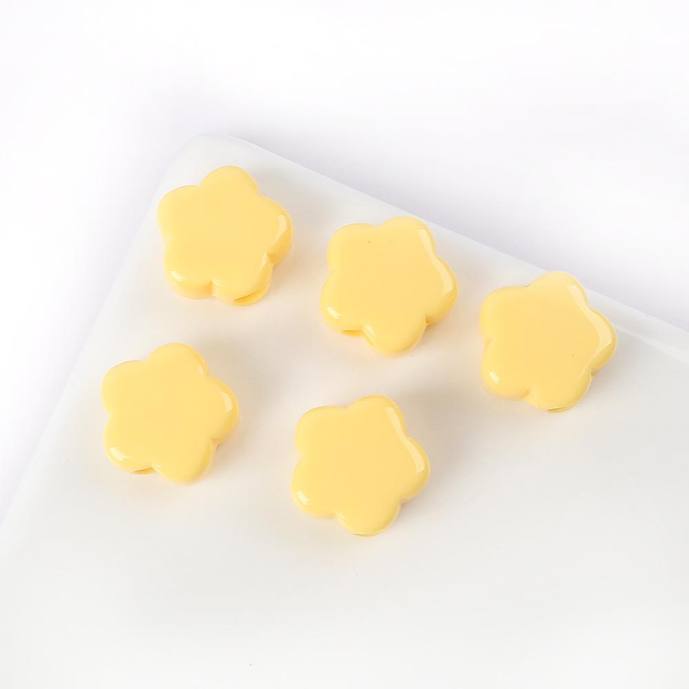 

Solid Color Acrylic Five-Petal Flower Beads Loose Beads Diy Jewelry Accessories Handmade Creative Flower Bracelet Necklace Material 20 pieces