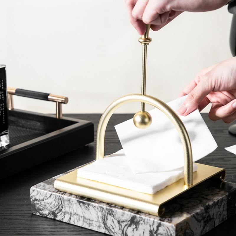 1pc Square Tissue Holder Gold Arch Bridge Napkin Dispenser Holder Hotel Restaurant Table Decoration Napkin Holder European