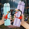 1PC Scooter Bird Cartoon Art 750ml Color Plastic Sports Water Bottle Leakproof Flip Straw Lid Suitable for Sports Office Home Use
