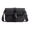 League 19 Brand Classic Print Coated Canvas Crossbody Shoulder Bag Small Men's Black