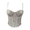 Pure Desire Style Fishbone Sequin Strapless Top Short Sexy Fitted Underwire Women's Waist-cinching Spring/summer Camis & Tank Tops