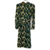YUKITORII Green 27190407 Check Pattern Belted One Piece Dress 38 Green CheckUsed