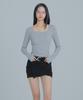 Peulaentigseobiseu Snug Square Neck Long Sleeve - Gray