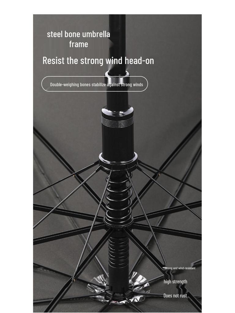 Heavenly Custom Logo Long Handle Stormproof Umbrella