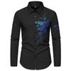 New Men's Triangular Neck Long Sleeve Shirt Youth Handsome Bottom Shirt