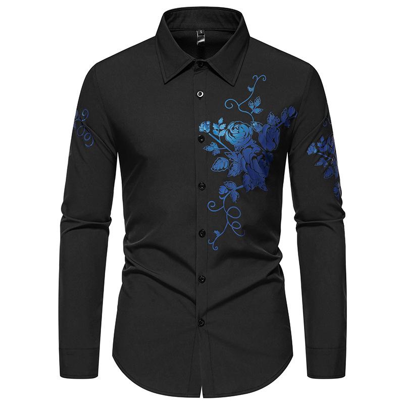 New Men's Triangular Neck Long Sleeve Shirt Youth Handsome Bottom Shirt