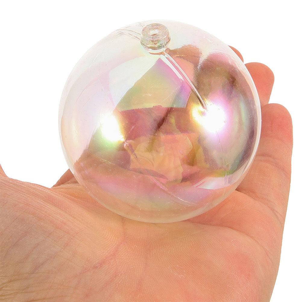 10Pcs Christmas Tree Wish Balls Clear Plastic Iridescent Fillable Ornament Baubles DIY Hanging Decorations Christmas Balls