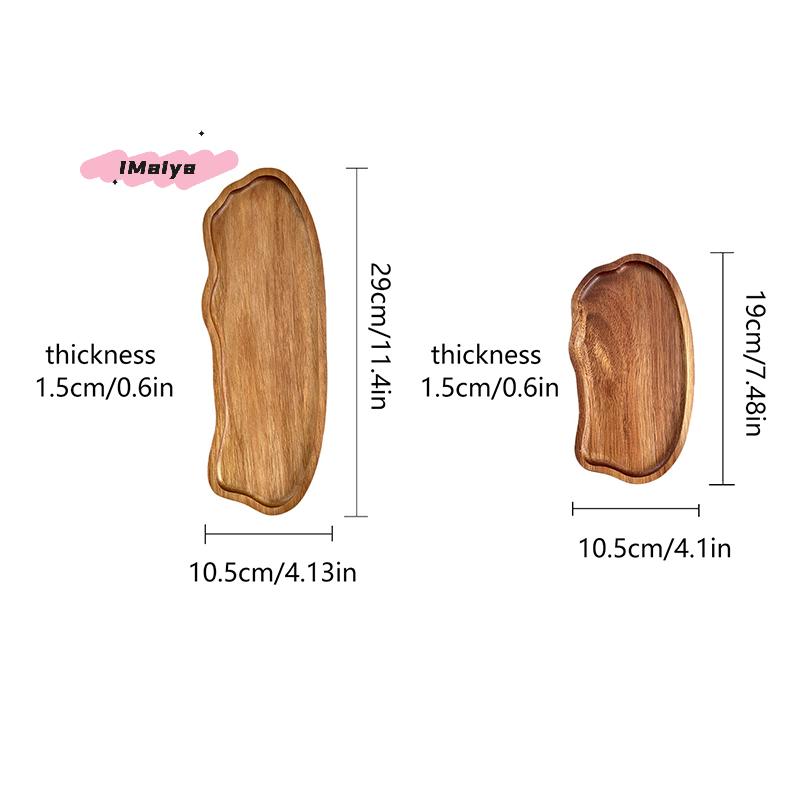 M-Japanese Style Storage Tray Irregular Cloud Shaped Wooden Tray For Bread Dessert Cake Coffee Tea Cup Household Organizer Plate