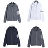 TB Unisex Four-Bar Waffle Knit Zip-Up Hoodie for Autumn/Winter