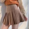 Women High Waist A-Line Pleated Mini Skirt Casual Slim Anti Chafe Liner Skirt For Spring Summer Autumn Daily Wear