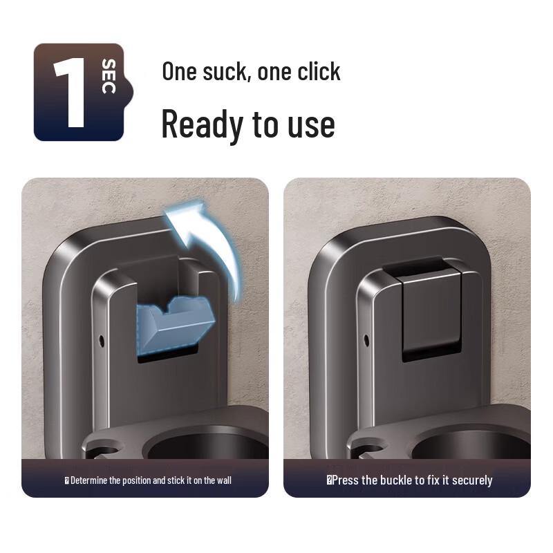 ZNMW No-Drill Suction Cup Hair Dryer & Toothbrush Holder