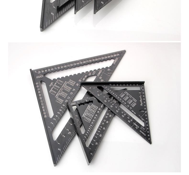 Riglă triunghiulară cu unghi drept de 7" și 12" pentru prelucrarea lemnului