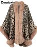 Women's Leopard Print Faux Fur Hoodie with Warm Sherpa Lining for Fall Winter Casual Wear
